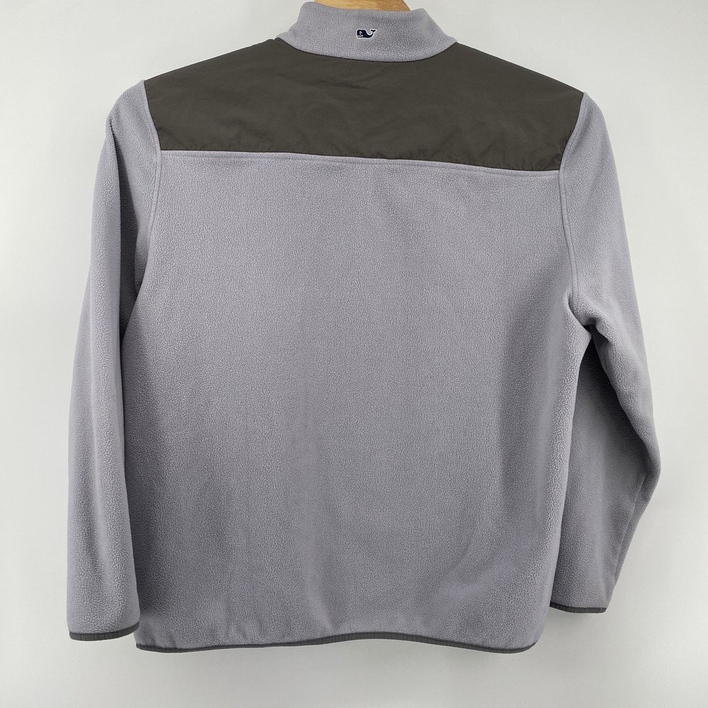 Vineyard Vines Quarter Zip Fleece Pullover Men's 2XL Gray Whale Logo Casual - Picture 3 of 7
